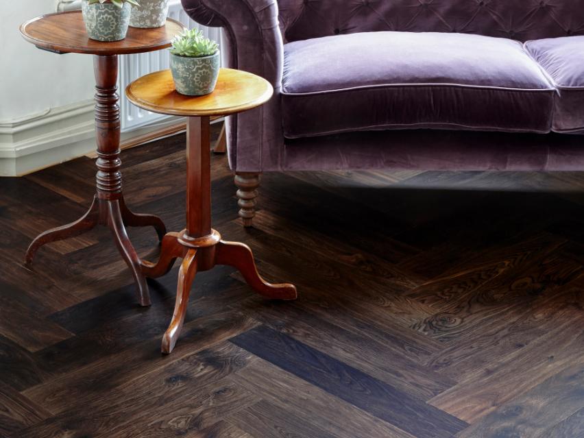 Herringbone plank flooring from Junckers